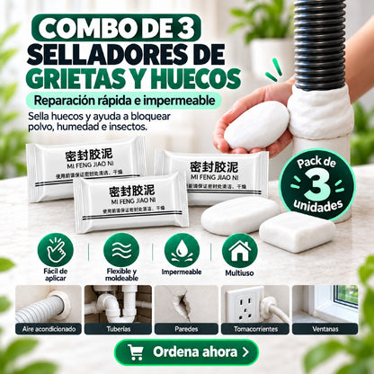 Masilla Selladora de Grietas y Huecos | Combo de 3 Unidades